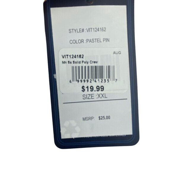 Visitor Premium Men's Solid Poly Crew Neck T-Shirt XXL Pastel Pink Short Sleeves - Picture 4 of 8